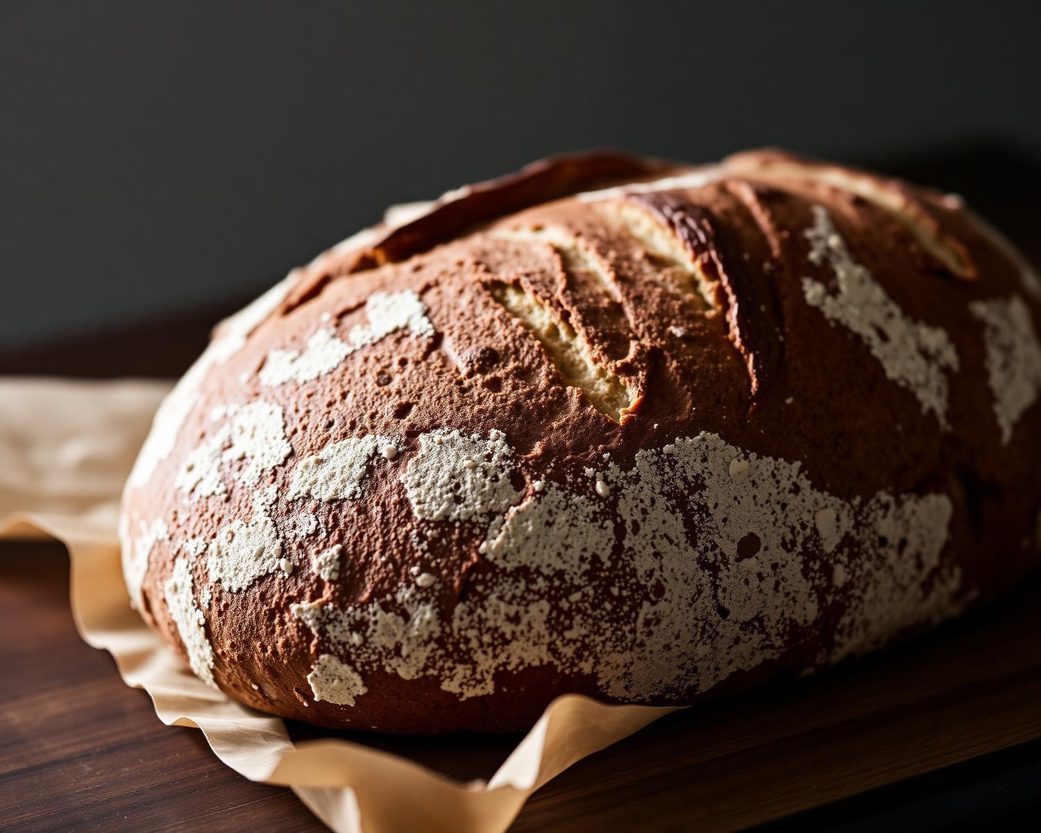 A sourdough scored, proofed and finished.